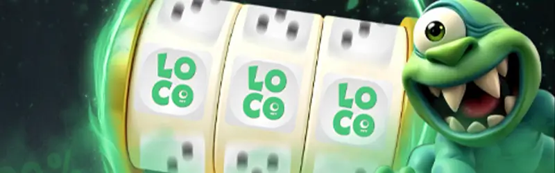 Interface van de Loco Boost op Loco Casino met geanimeerde dobbelstenen, actieve multiplier en een voorbeeld van een gebooste winst op een online dice game.