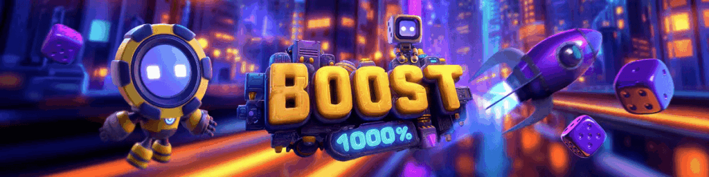 Hyper Boosts 100 % op Casino1 met progressieve boosts op dice slots en Gridders in een Belgisch online casino.