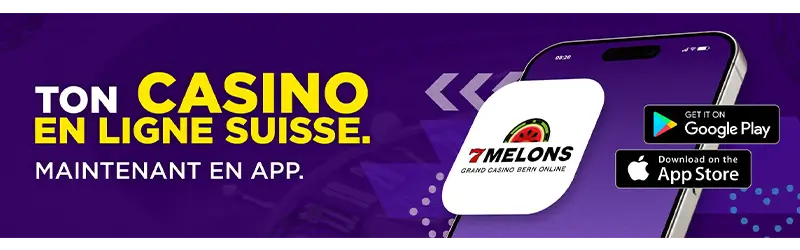 Aperçu de l’application mobile iOS/Android du casino suisse, interface en mode portrait.