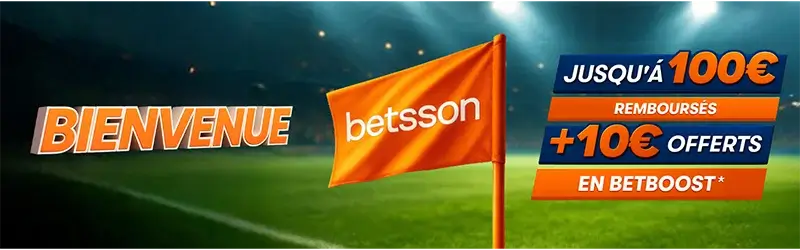 Présentation de l’offre de bienvenue Betsson avec bonus sans dépôt et conditions du dépôt doublé.