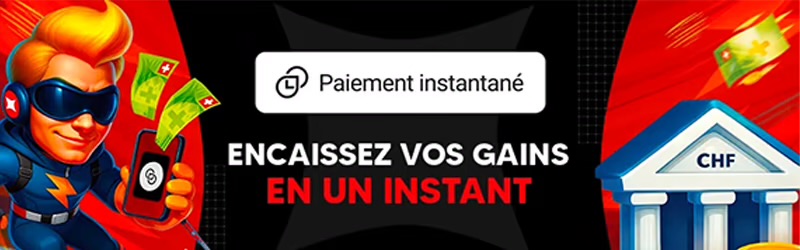 Retrait instantané sur Swiss4Win avec paiement sécurisé et virement bancaire rapide vers un compte suisse