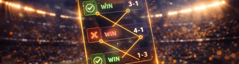 Bulletin de paris système sur un smartphone, avec trois pronostics sélectionnés et les combinaisons générées automatiquement par un bookmaker agréé CJH en Belgique.