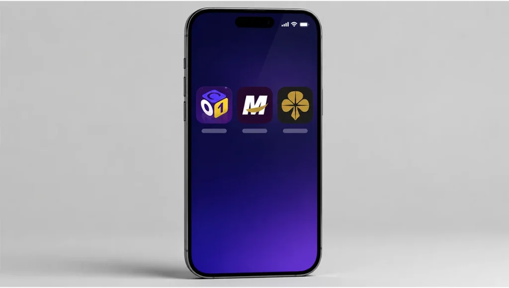 Écran d'accueil de smartphone avec les applications de casino en ligne sous licence belge