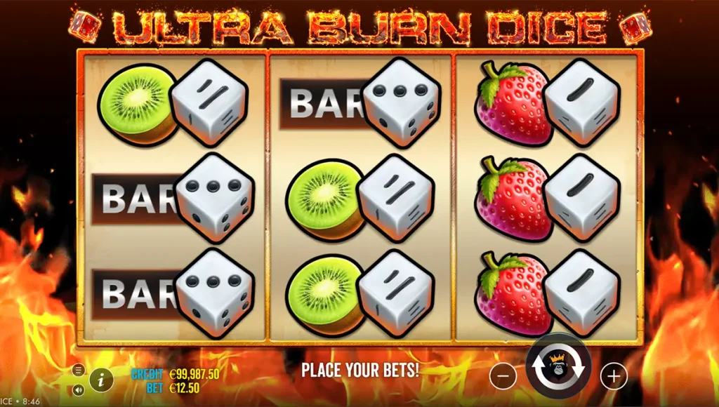 Aligner trois sept rouges sur la ligne centrale d'Ultra Burn Dice pour décrocher cent fois la mise